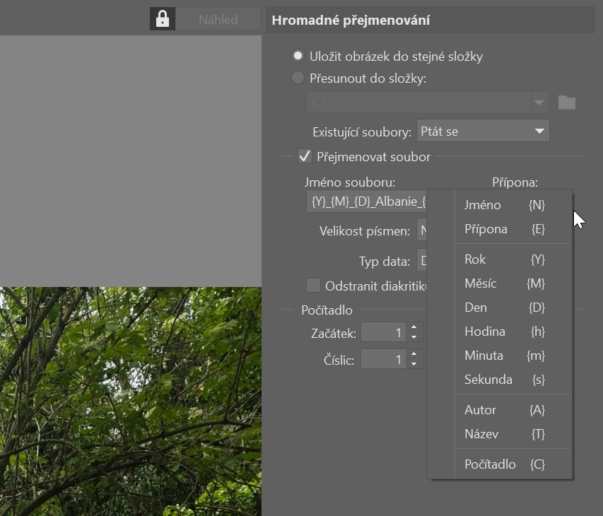 hromadné přejmenování fotek, fotoarchiv, jméno souboru