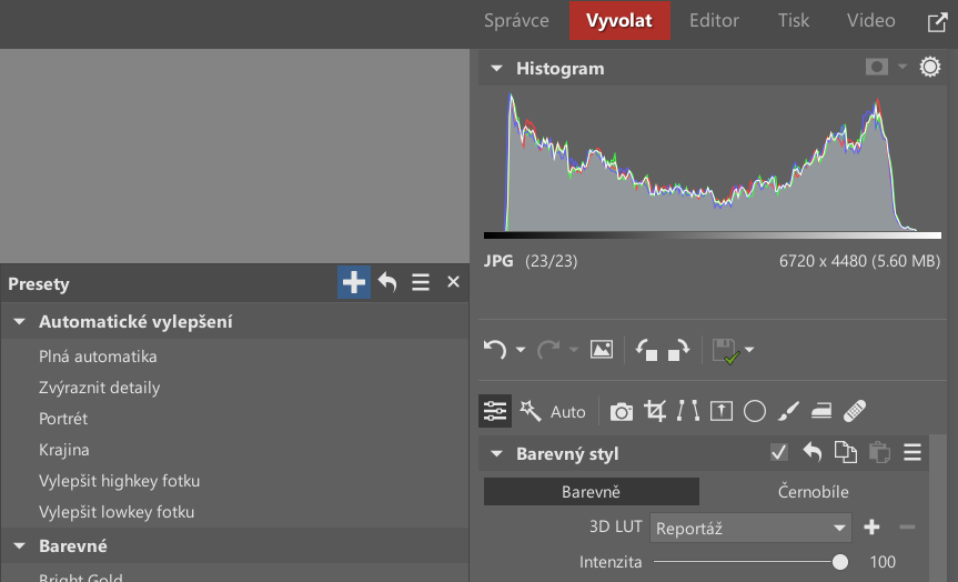 Co to jsou 3D LUT, vytváření presetu