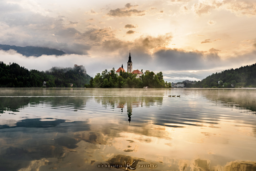Příběh fotografie: jezero Bled a kachny na jezeře