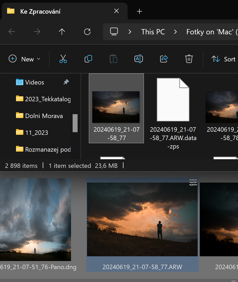 Nedestruktivní úpravy – porovnání zobrazení