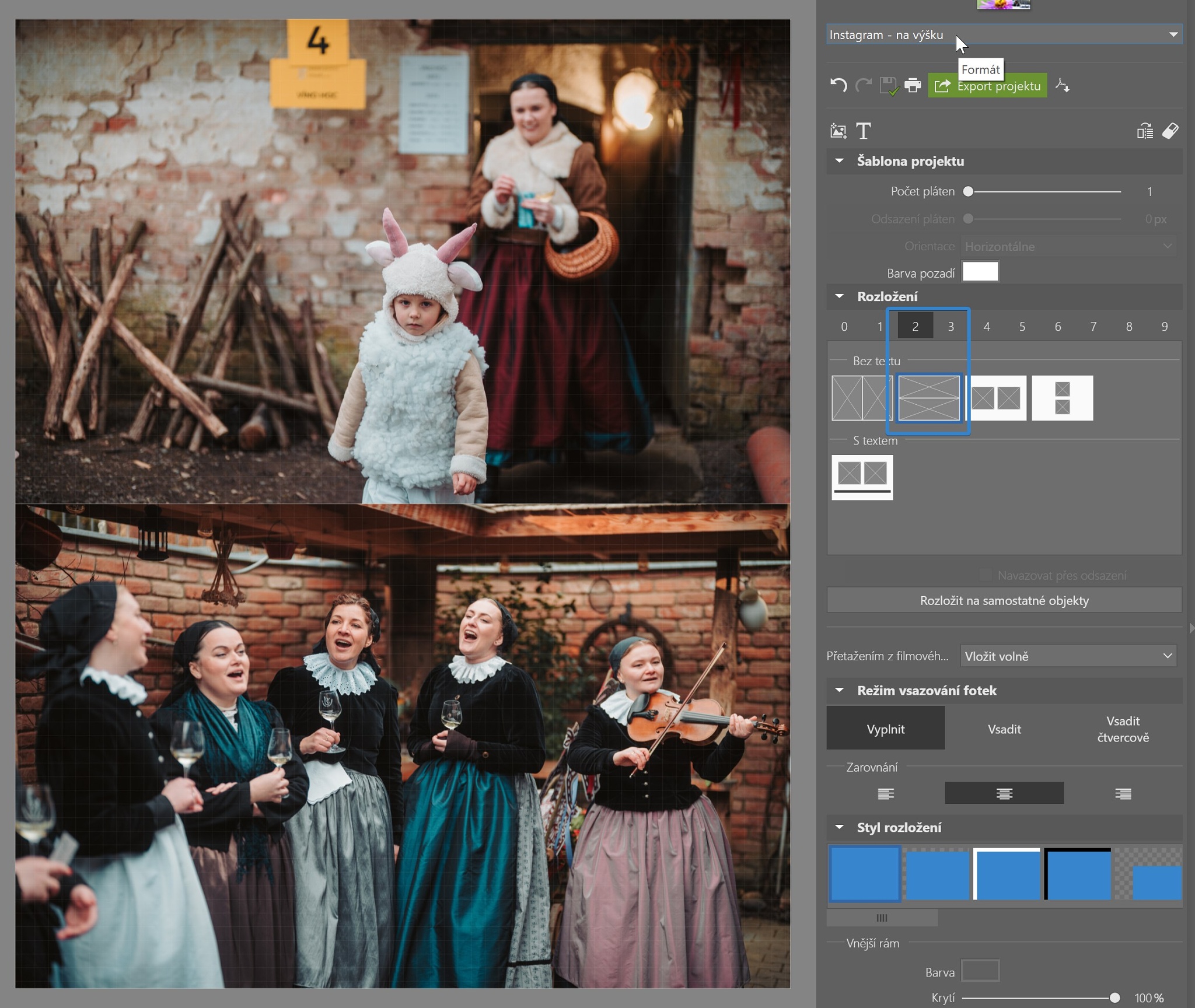 3 tipy, jak kreativně prezentovat fotky na Instagramu – dvě fotky nad sebou