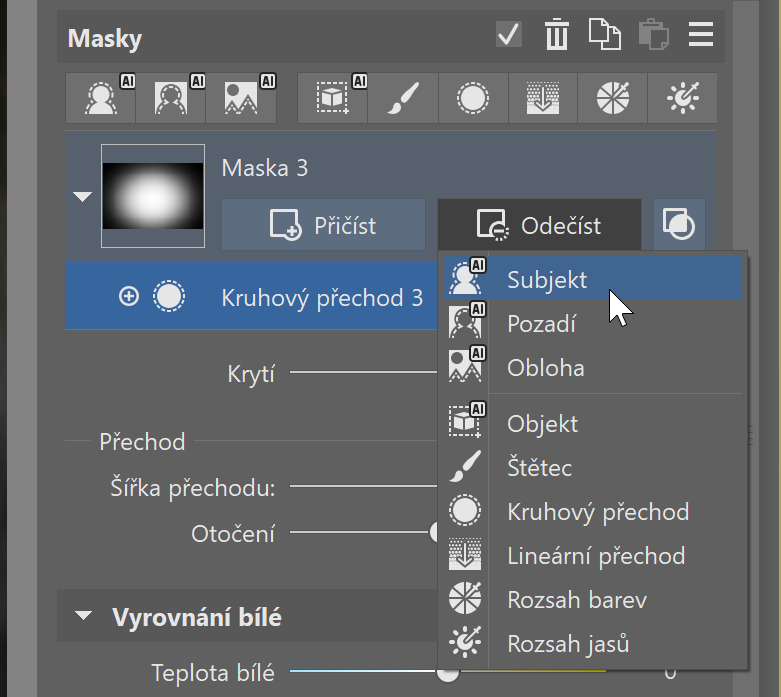 AI masky v ZPS X: Lokální úpravy fotek rychleji a přesněji – odečíst maskovací nástroj